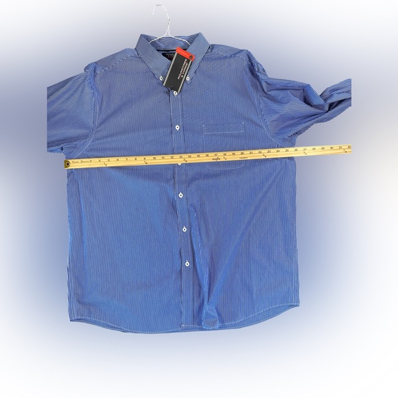 Roundtree & Yorke Blue Casual Button Down Shirt - Picture 3 of 5